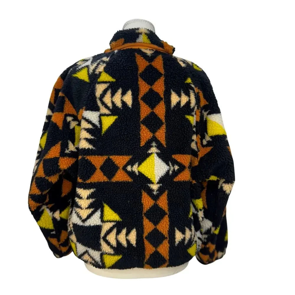 Free People Rocky Ridge Fleece Jacket XS Geometric Tribal Sportif Festival Boho - Picture 4 of 16